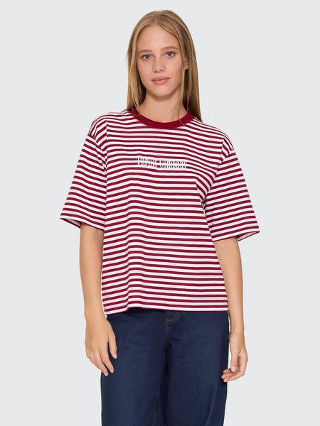 Primitive Stripe Square Tee in Sour Cherry Stripe - image 1
