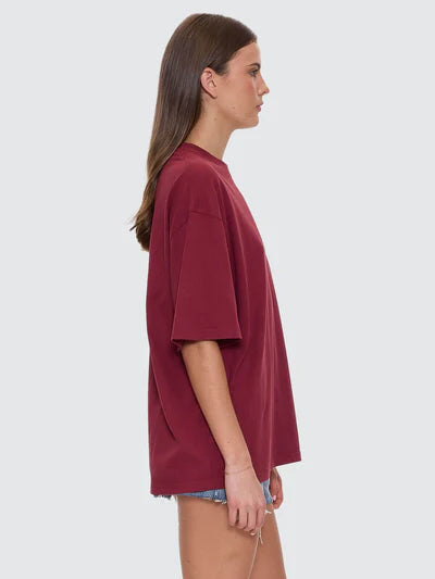 Full Bloom Oversized Tee - Pomegranate
