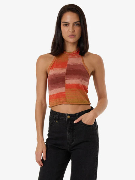 Rise Knit Halter Top - Berry