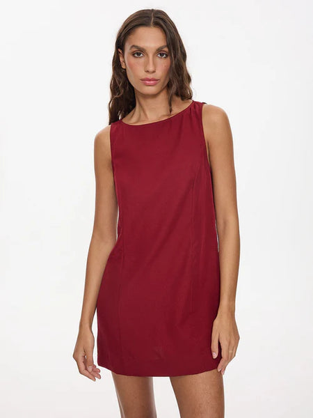 Knox Mini Dress - Garnet red