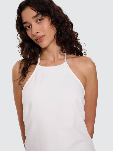 Thrills Ange Halter Dress - Bright White