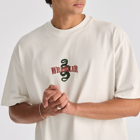 Cactus Cowboy Boxcar Tee - Vintage White