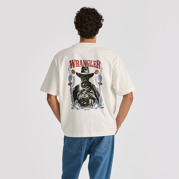 Cactus Cowboy Boxcar Tee - Vintage White