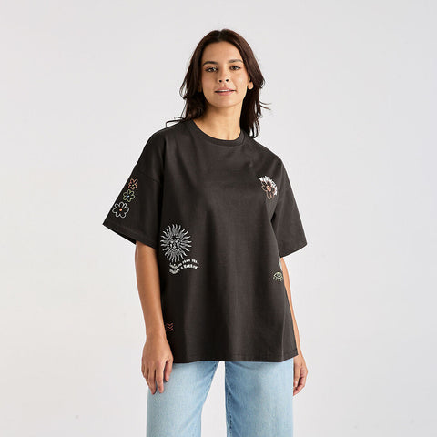 Sun Dream Boxy Slouch Tee - Worn Black