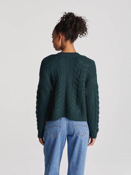 Arlo Cable Knit Cardigan - Olive