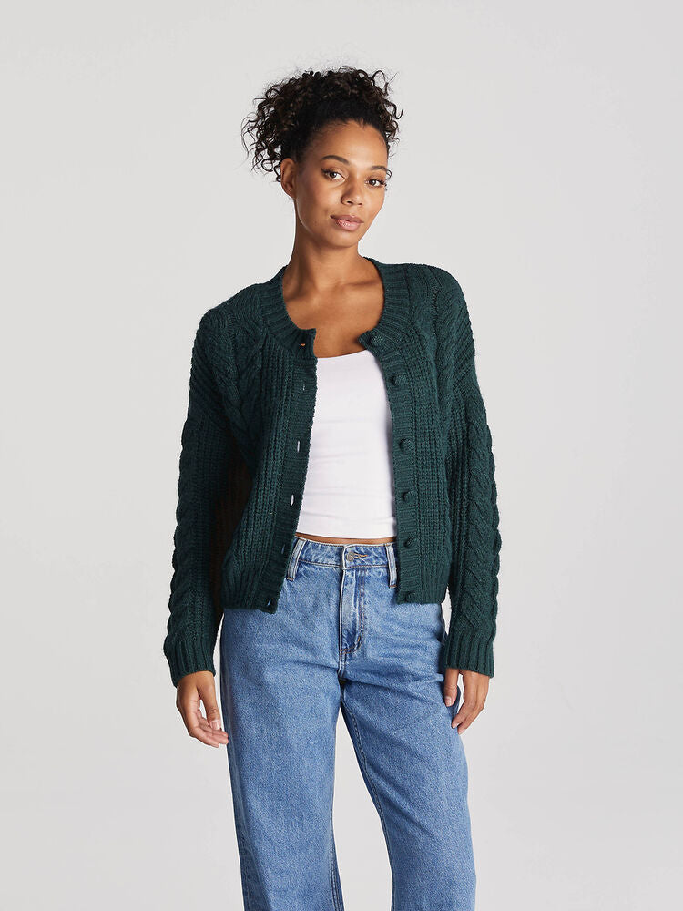 LEE Arlo Cable Knit Cardigan - Olive – Sunfox Clothing