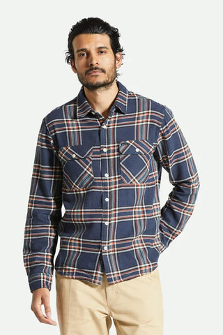 Bowery LS Flannel - Navy/Off White/Terracotta