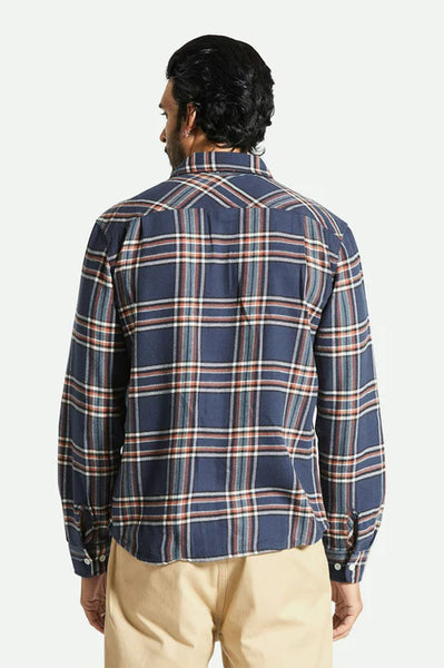 Bowery LS Flannel - Navy/Off White/Terracotta