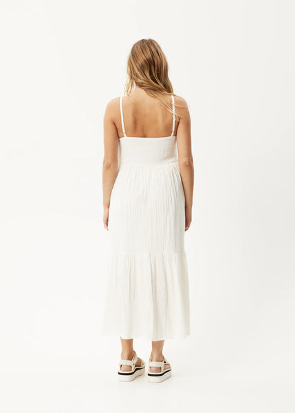 Calm Seersucker Maxi Dress - White