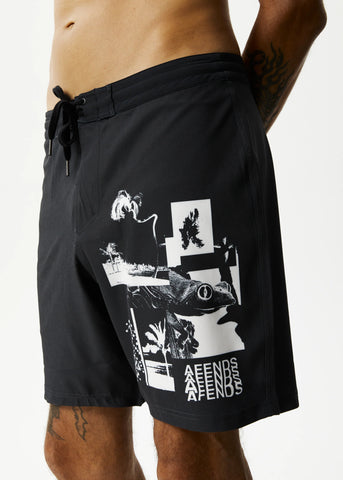 Collage Recycled Boardshorts - Charcoal