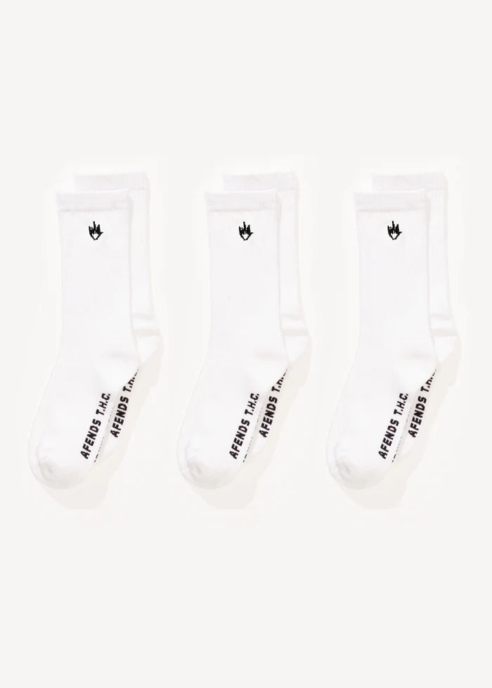 Flame Socks 3PK - White