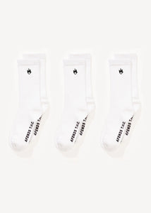 Flame Socks 3PK - White