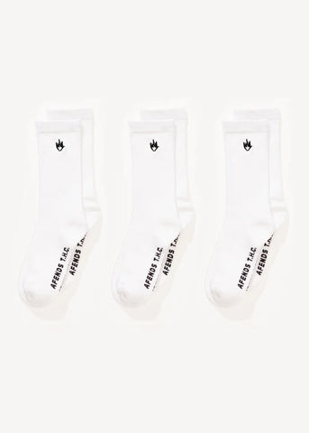 Flame Socks 3PK - White