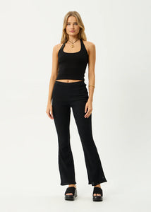 Focus Seersucker Flare Pant - Black