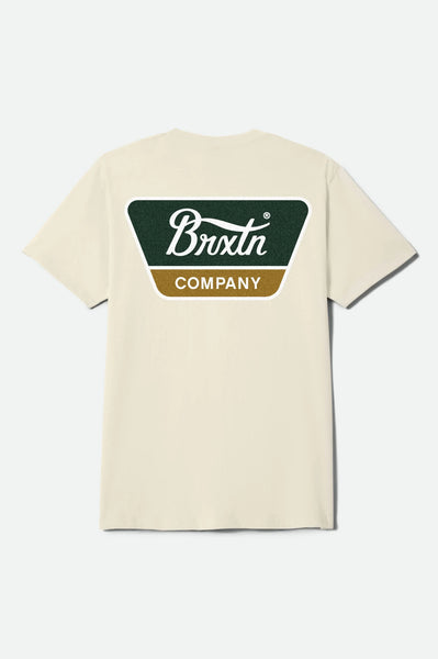 Linwood SS Tee - Cream/Dark Green/Metal Bronze
