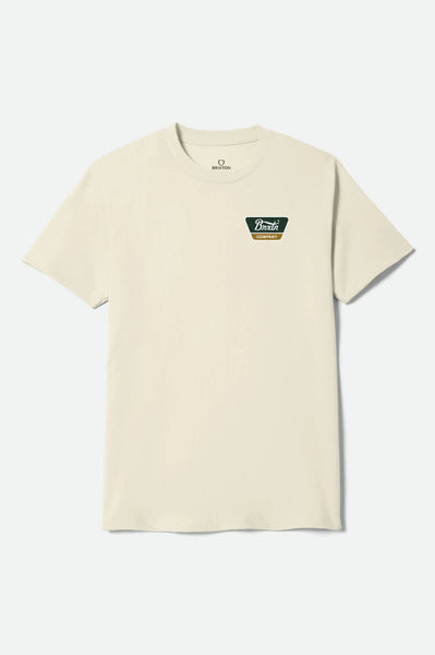 Linwood SS Tee - Cream/Dark Green/Metal Bronze