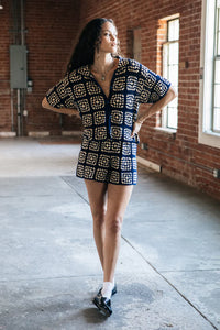 Crochet Shorts - Indigo/Off White