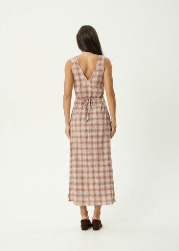 Tully Seersucker Maxi Dress - Desert Check