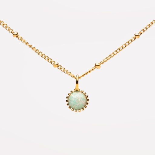 Petite Opal Necklace - Gold