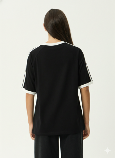 Afends Smokeshow Oversized Raglan Tee in Black - women's t-shirt back view