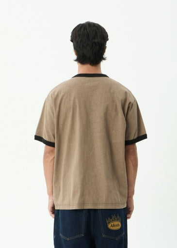 Stem Boxy Ringer Tee - Vintage Fossil