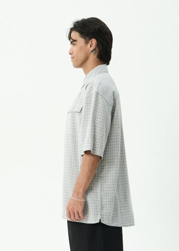 Afends Devon Short Sleeve Shirt in Silver Birch - men's shirt side view