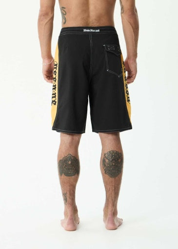 Afends Mirror Surf Related V2 Boardshort 20 Inch in Black - men's boardshorts side view