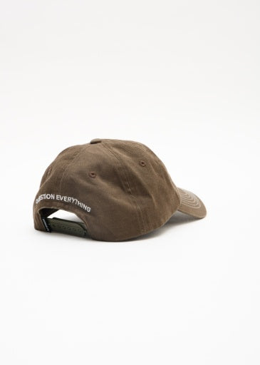 Afends Burnin Six Panel Cap in Vintage Fossil - cap detail view
