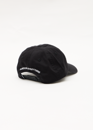 Afends Burnin Six Panel Cap in Stone Black - cap detail view