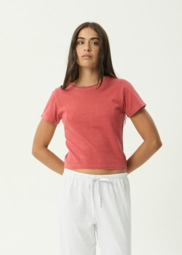 Afends Carmen Baby Tee in Vintage Cherry - women's t-shirt front view