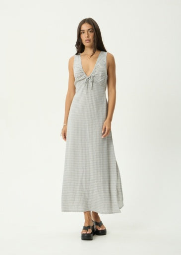 Afends Izzy Maxi Dress in Silver Birch - women's dress front view
