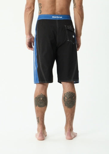 Afends Forum Surf Related V2 Boardshort 22" in Black / Blue - men's boardshorts styled view