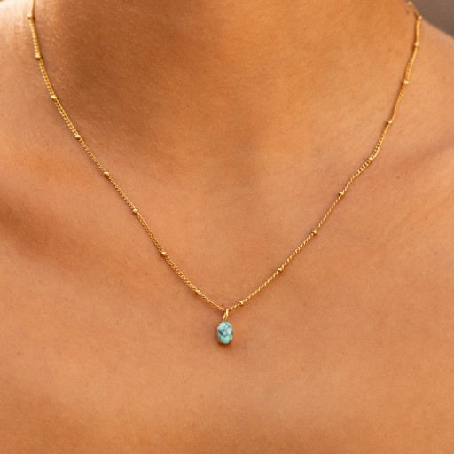 Turquoise Pendant - Gold