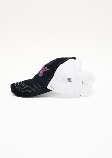 Mot Six Panel Mesh Cap - Stone Black