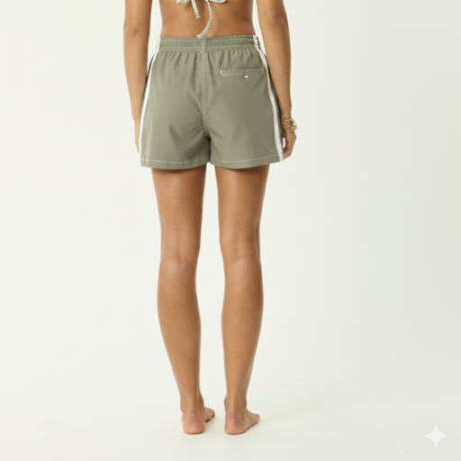 Afends Ellia Boardshorts in Sage - women's boardshorts back view