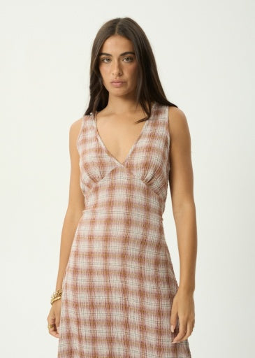 Tully Seersucker Maxi Dress - Desert Check
