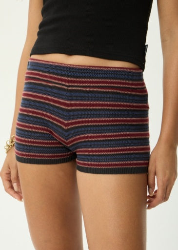 Afends Pippa Knit Short in Club Stripe - women's knit back view