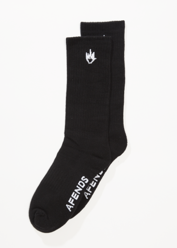 Afends Flame Socks Three Pack in Black - socks back view