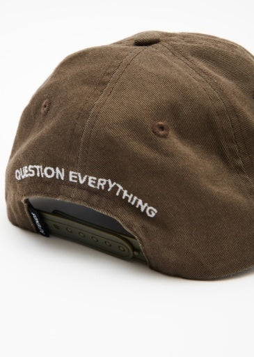 Afends Burnin Six Panel Cap in Vintage Fossil - cap side view