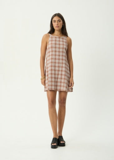 Sammy Seersucker Mini Dress - Desert Check