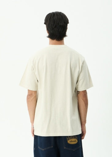 Afends Destroyed Retro Tee in Moonbeam - men's t-shirt styled view