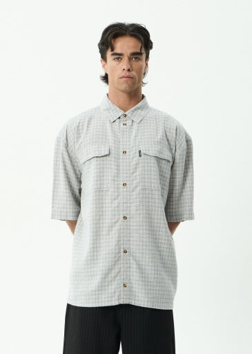 Afends Devon Short Sleeve Shirt in Silver Birch - men's shirt back view