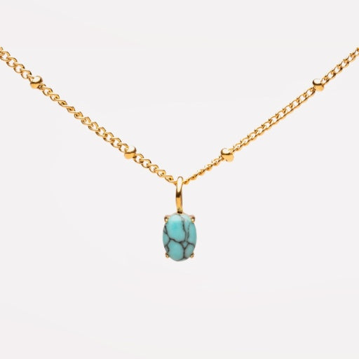 Turquoise Pendant - Gold