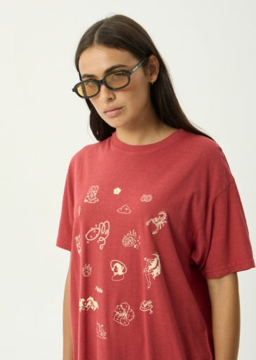 Easty Flash Oversized Tee - Vintage Cherry
