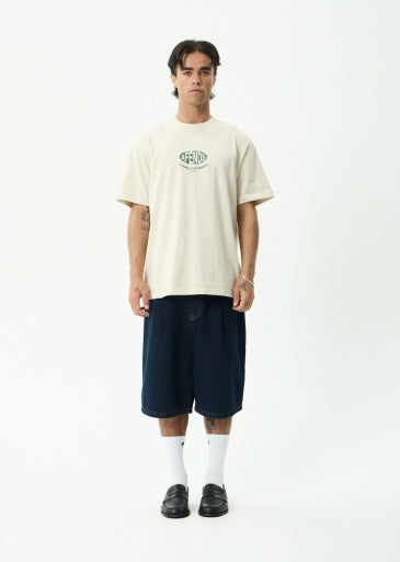 Afends Destroyed Retro Tee in Moonbeam - men's t-shirt back view