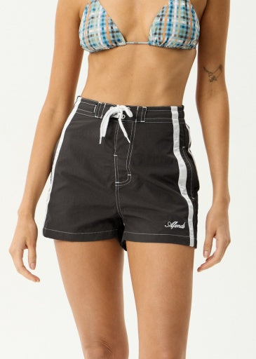 Afends Ellia Boardshorts in Black - women's boardshorts back view