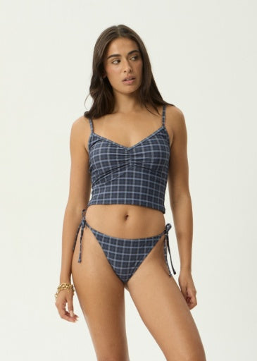 Afends Thea Tankini in Midnight Check - accessory front view