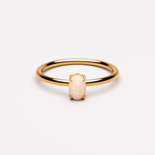 Oval Opal Ring - Gold