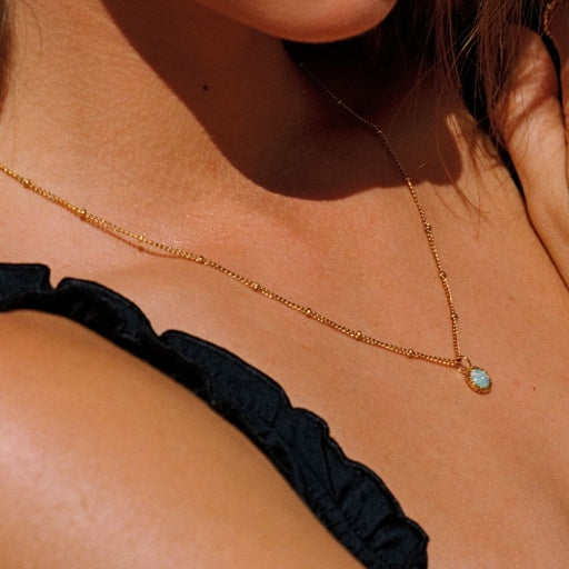 Petite Opal Necklace - Gold