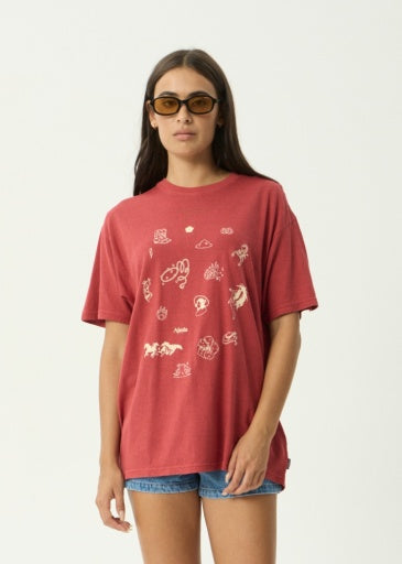 Easty Flash Oversized Tee - Vintage Cherry